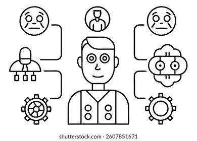 Artificial Instilling Line Art Drawing for Digital Artwork.eps