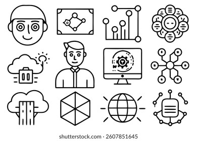 Artificial Instilling Line Art Illustration for Modern Design.eps