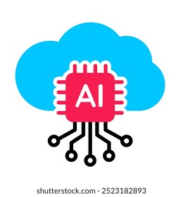 Icono de la inteligencia artificial, tecnología del futuro