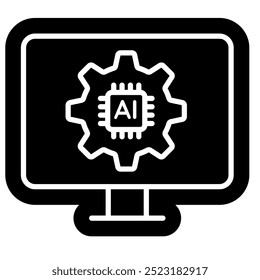 Icono de la inteligencia artificial, tecnología del futuro