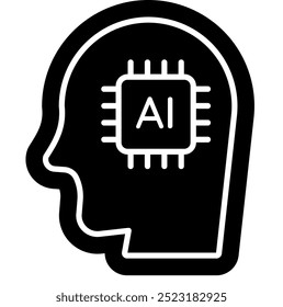 Icono de la inteligencia artificial, tecnología del futuro