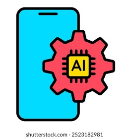 Icono de la inteligencia artificial, tecnología del futuro