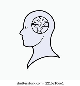 Icono de Intelegent artificial. Símbolos Smart Think, AI.