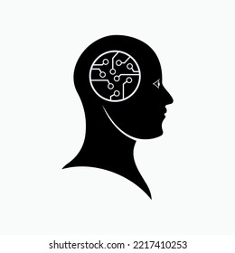 Artificial Intelegent Icon. Smart Think, AI Symbol.
