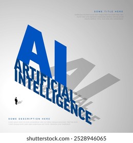 Artificial inteligence conceptual ilustration in fresh modern style with place for your content. AI artificial inteligence banner header social media template