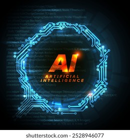 Artificial inteligence conceptual ilustration in fresh modern style with place for your content. AI artificial inteligence banner header social media template