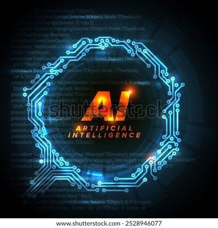 Artificial inteligence conceptual ilustration in fresh modern style with place for your content. AI artificial inteligence banner header social media template