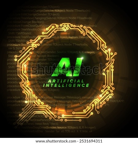 Artificial inteligence conceptual ilustration in fresh modern style with place for your content. AI artificial inteligence banner header social media template