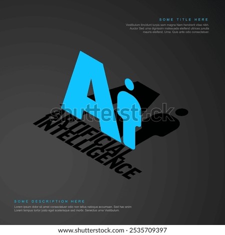 Artificial inteligence conceptual ilustration in fresh modern style with place for your content. AI artificial inteligence banner header social media template