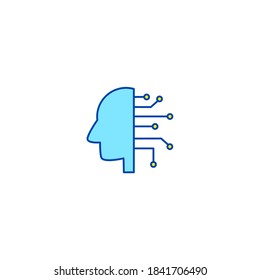 Artificial inteligence icon. Internet of things icon. Simple, flat, outline, color.