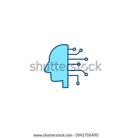 Artificial inteligence icon. Internet of things icon. Simple, flat, outline, color.