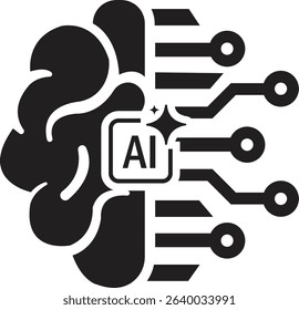 artificial inteligence icon simple vector illustration