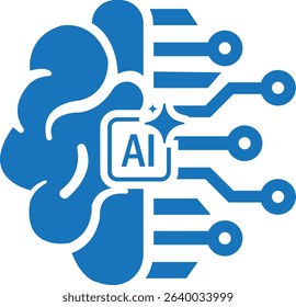 artificial inteligence icon simple vector illustration