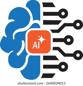 artificial inteligence icon simple vector illustration