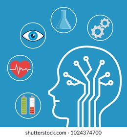 artificial inteligence technology set icons