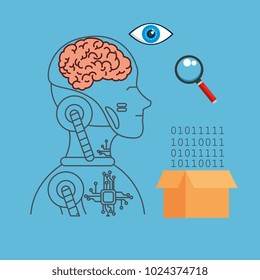 artificial inteligence technology set icons