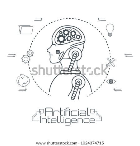 artificial inteligence technology set icons