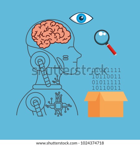 artificial inteligence technology set icons