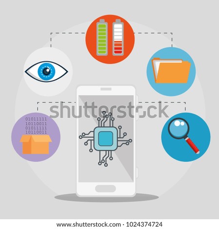 artificial inteligence technology set icons