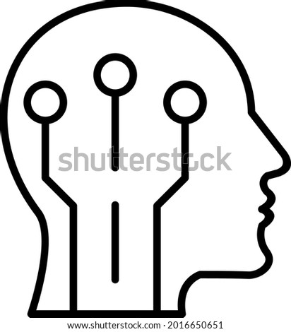 Artificial inteligence Vector Line Icon Design 
