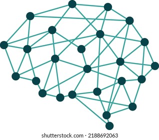 Artificial intellect icon. Blue line mind structure