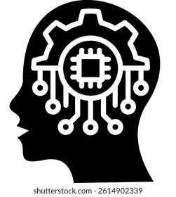 Artificial Intellegence Icon Glyph Vector Illustration