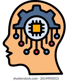 Artificial Intellegence Icon Lineal Color Vector Illustration