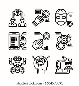 Artificial Intellegence line icons Pack vector