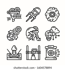 Artificial Intellegence line icons Pack vector
