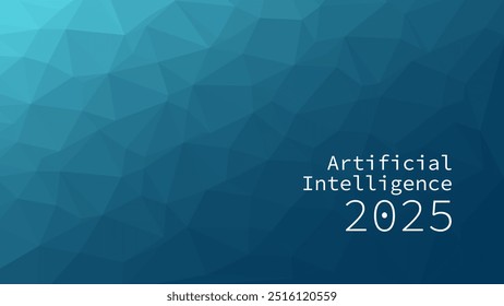 Inteligência artificial 2025. Aprendizagem profunda. Tecnologia digital inteligente. Ilustração vetorial de IA para ciência, futuro, programação, apresentação, design de conceito, negócios. Padrão de triângulo