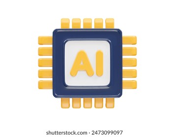 Artificial Intelligence 3D icon illustration