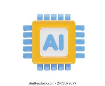 Artificial Intelligence 3D icon illustration