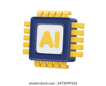 Artificial Intelligence 3D icon illustration