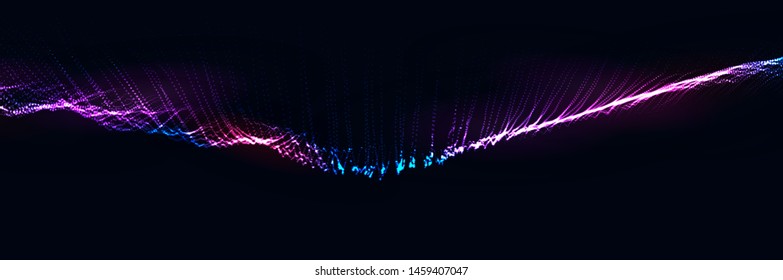 Artificial intelligence. 5G Technology Concept illustration. Wireless Mobile Internet. Equalizer for music. computer geometric digital connection structure. wireframe landscape. Big Data