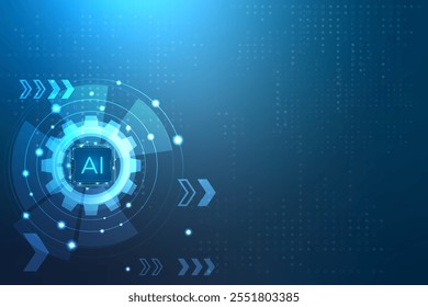 Artificial intelligence abstract background, AI chipset on circuit board. Technology concept design, Machine learning and generate by chip, Vector illustration for banner and web template.