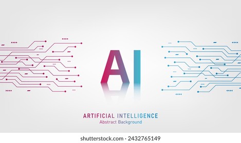 Artificial intelligence abstract background futuristic Hitech style, Technology concept design, Machine learning and generate by chip, Vector illustration for banner and web template.