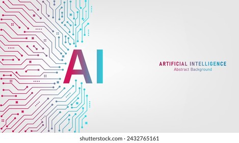 Artificial intelligence abstract background futuristic Hitech style, Technology concept design, Machine learning and generate by chip, Vector illustration for banner and web template.