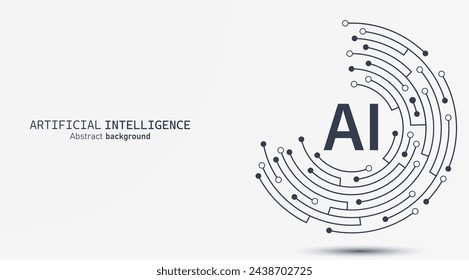 Artificial intelligence abstract background futuristic Hitech style, Technology concept design, Machine learning and generate by chip, Vector illustration for banner and web template.