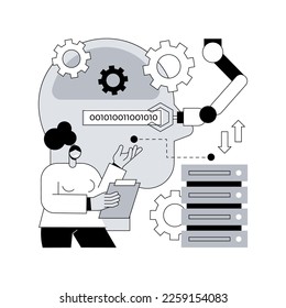 Artificial intelligence abstract concept vector illustration. Machine learning, data science, artificial intelligence, cognitive computing, computer intellect development, AI abstract metaphor.