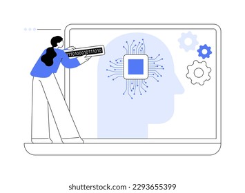 Artificial intelligence abstract concept vector illustration. AI, machine learning, artificial intelligence evolution, high tech, cutting edge technology, cognitive robotics abstract metaphor.