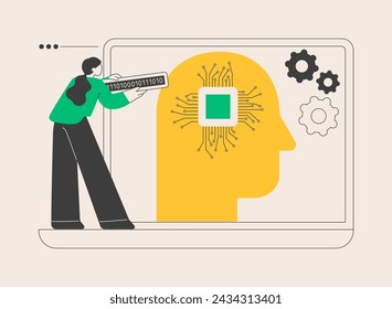 Artificial intelligence abstract concept vector illustration. AI, machine learning, artificial intelligence evolution, high tech, cutting edge technology, cognitive robotics abstract metaphor.