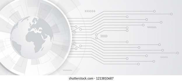 Artificial intelligence. Abstract global technology. Futuristic virtual technology concept background. Vector illustration.