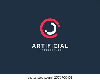 Artificial intelligence with Abstract Movement Lines Circle technology Analysis logo vector design concept. AI technology logotype symbol for advance technology, tech company, ui, automation, robotics