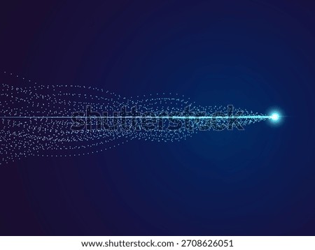 Artificial intelligence with abstract network data Dots lines flowing dynamic and blue light effect Technology Analysis vector design concept. AI technology for advance technology, Data Visualization.