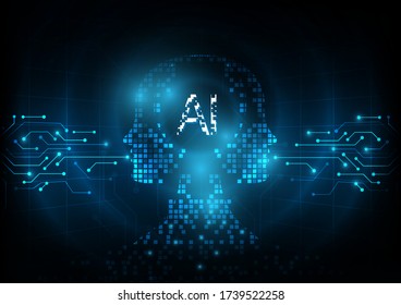 Artificial intelligence abstract technology background, integrated information process, futuristic networking