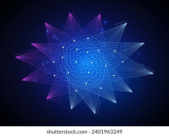 Artificial intelligence abstract wire frame future of technology vector design concept. Modern abstract wireframe polygonal network connection structure. Geometric background. AI with Digital Brain.