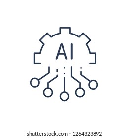 Artificial Intelligence. Advanced technology. Vector icon, isolated background.