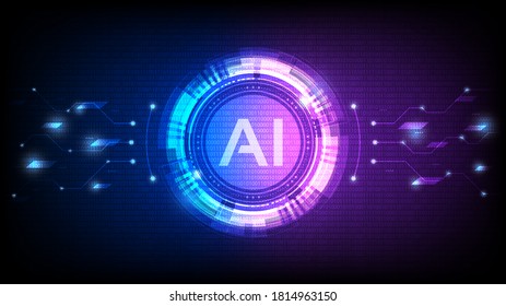 Artificial intelligence, ai analysis with circuit line