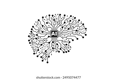 Artificial Intelligence (AI) Black - Transparent Background