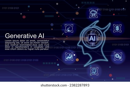 Artificial Intelligence AI Chat and New Information Technology. AI Infographic learning for robot timeline. AI Generative work for free with text chat online. Artificial intelligence Generate.